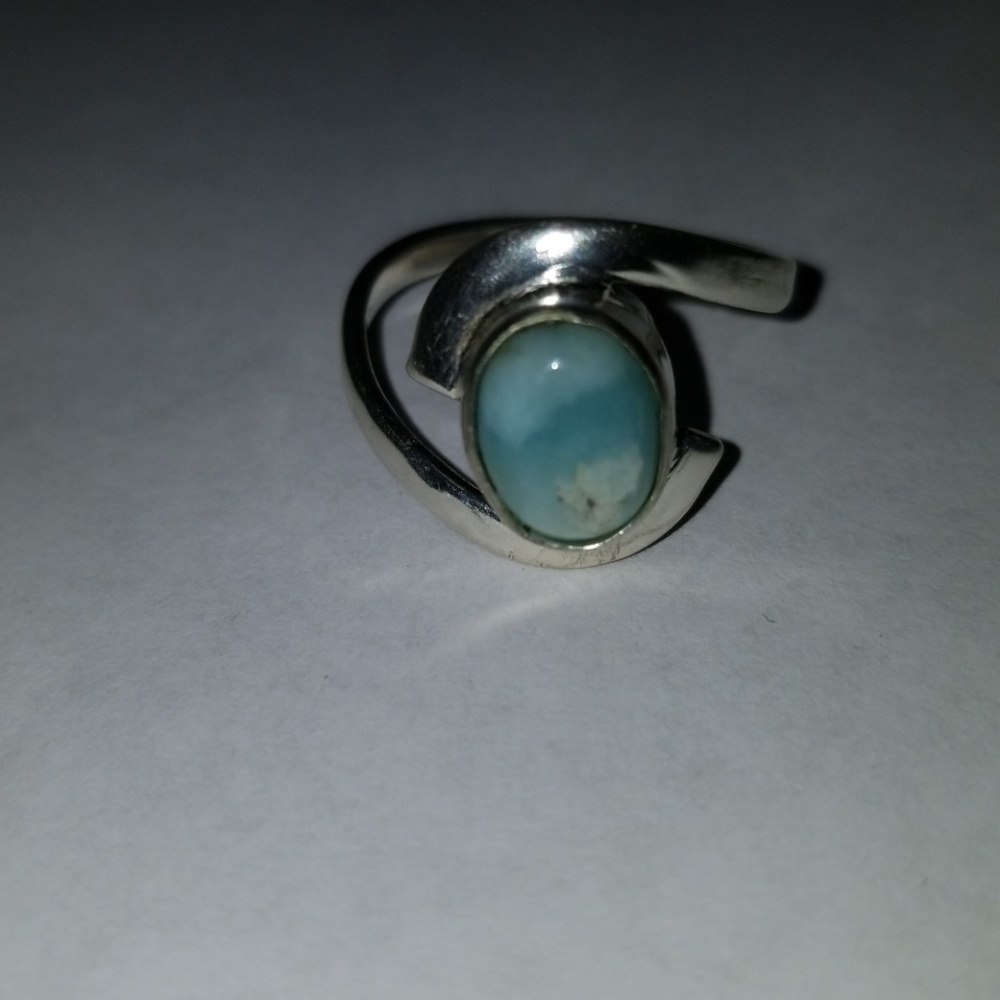 NEW Sterling Silver Larimar Ring